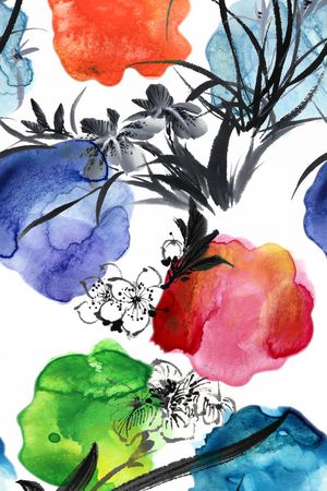 水彩印花华亿平台图片