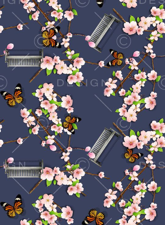 蝴蝶印花华亿平台图片