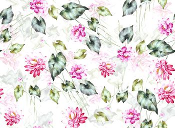 423860-中国风手绘荷花数码印花