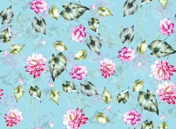 423861-中国风手绘荷花数码印花