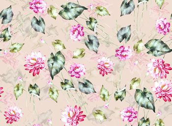 423862-中国风手绘荷花数码印花