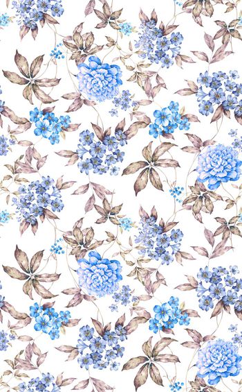 423963-时尚水彩手绘花卉数码印花