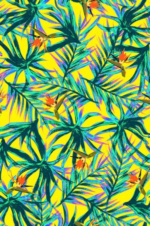 热带风情印花华亿平台图片