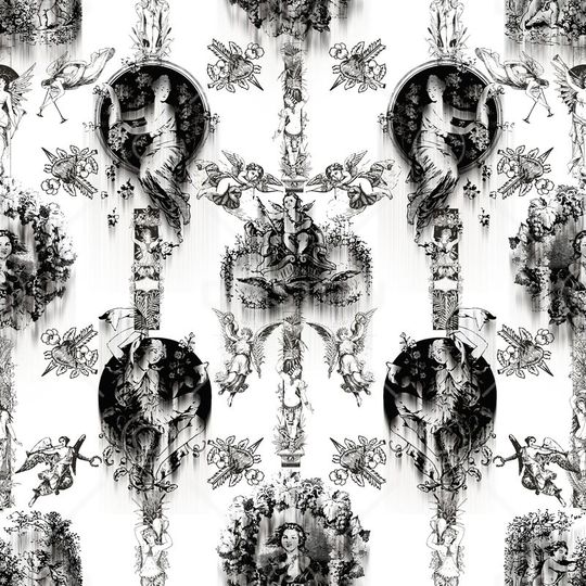 黑白印花华亿平台图片