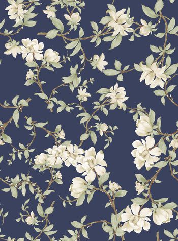 424026-高贵复古手绘花卉数码印花