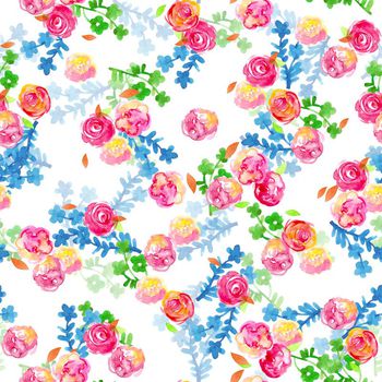 424140-水彩写意花卉春夏女装半身裙衬衫T恤