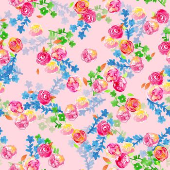 424141-水彩写意花卉春夏女装半身裙衬衫T恤