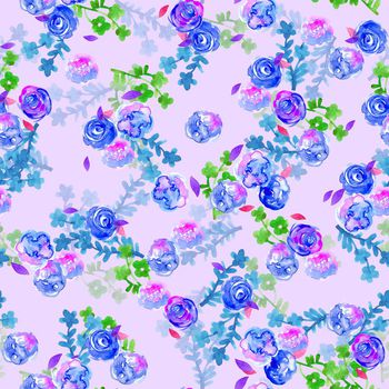 424142-水彩写意花卉春夏女装半身裙衬衫T恤