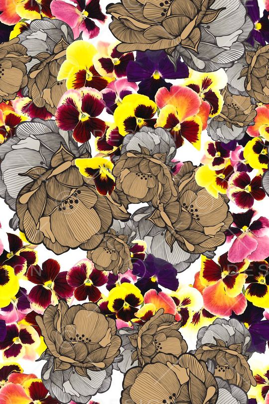 花卉印花华亿平台图片