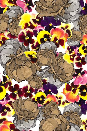 花卉印花华亿平台图片