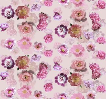 424239-时尚写实花卉数码印花