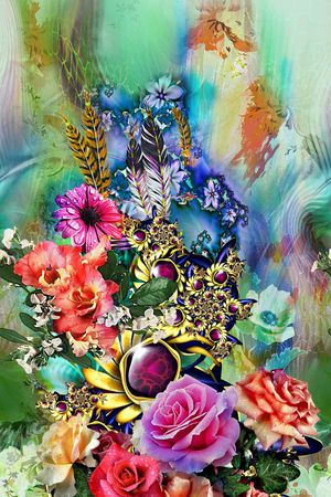 定位花卉印花华亿平台图片