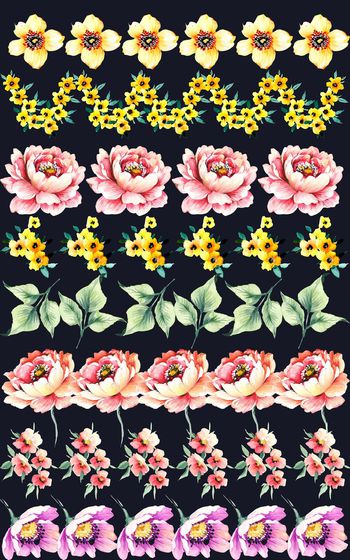 424271-手绘个性小碎花整齐排序数码印花