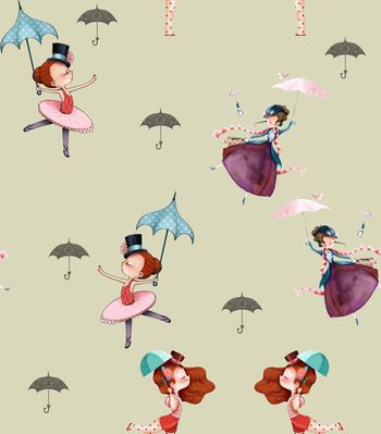 424372-拿伞的女孩童装华亿平台