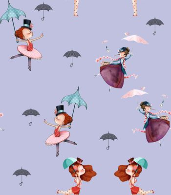 424373-拿伞的女孩童装华亿平台