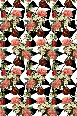 复古花卉印花华亿平台图片