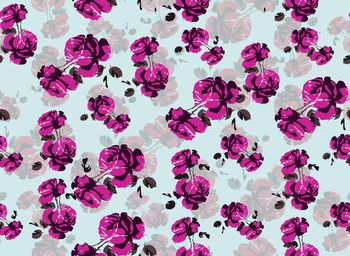 424532-手绘玫瑰花数码印花