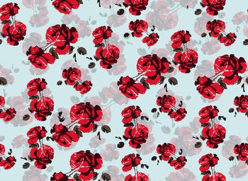 424533-手绘玫瑰花数码印花