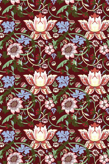 424568-	家纺女装通用莫里斯风格数码印花