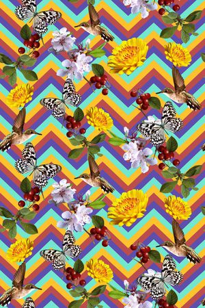 几何炫彩底纹印花华亿平台图片