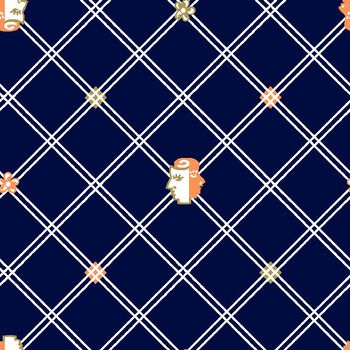 424818-简约男装衬衫双线格子鬼面人