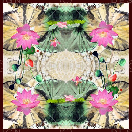 荷花印花华亿平台图片