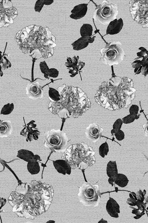 布纹叠加效果花卉组合印花华亿平台图片