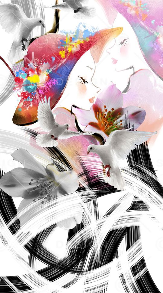 人物笔刷定位印花华亿平台图片