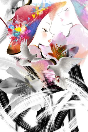 人物笔刷定位印花华亿平台图片