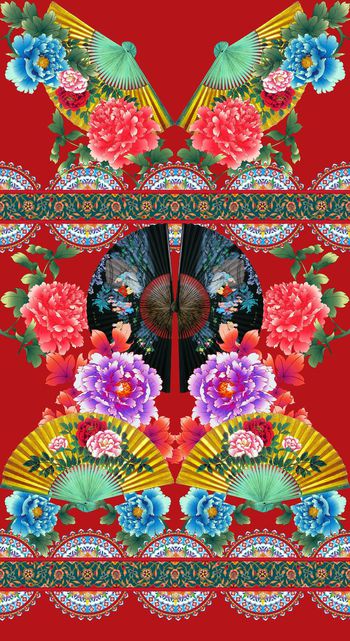 424894-中国风大牌风格新古典花纹中式牡丹花