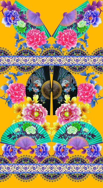 424895-中国风大牌风格新古典花纹中式牡丹花