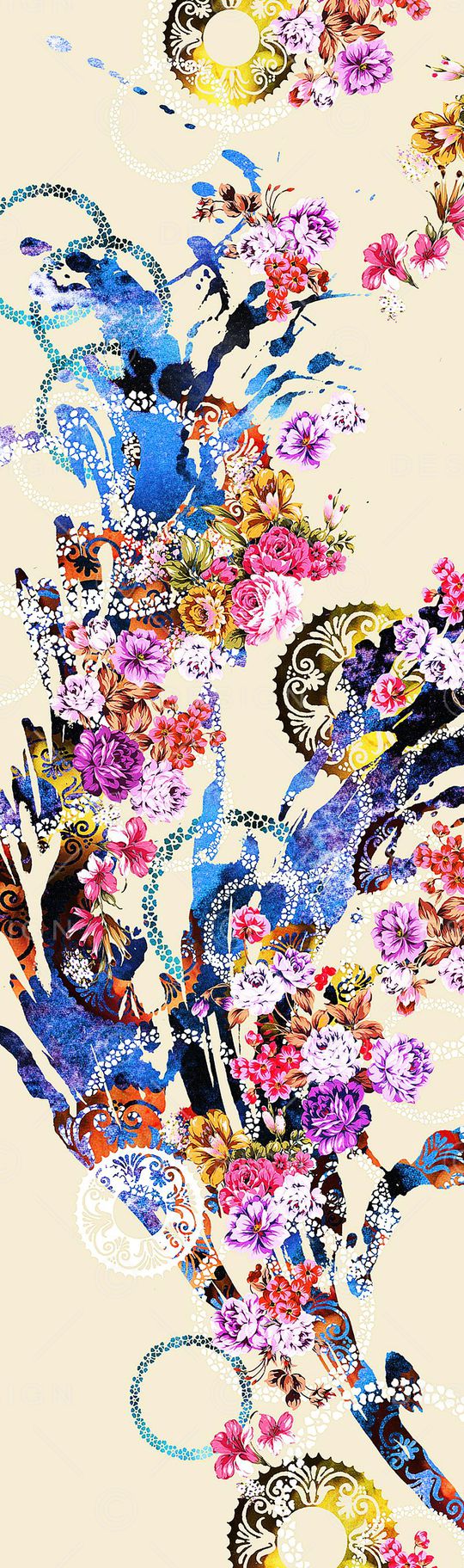 青花瓷印花华亿平台图片