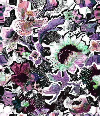 425121-男装外套华亿平台手绘艺术效果装饰向日葵