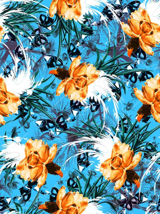 抽象花印花华亿平台图片