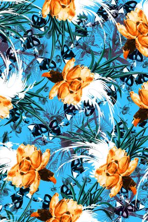 抽象花印花华亿平台图片