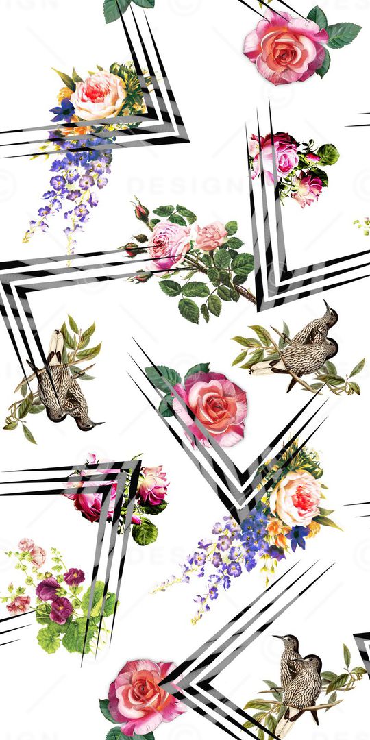 几何清爽印花华亿平台图片