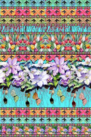 波西米亚  民族 传统印花华亿平台图片