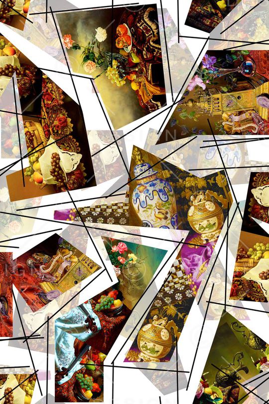 花卉静物印花华亿平台图片