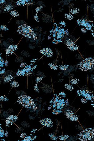 黑底流行时尚印花华亿平台图片