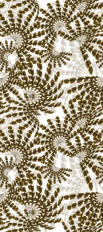 425443-时尚	复古羽毛变形层次数码印花