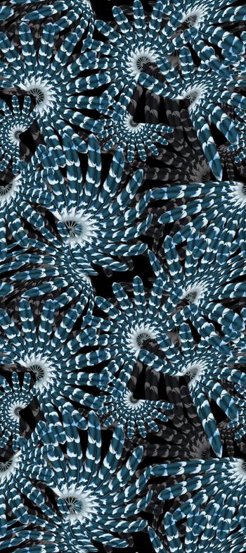 425445-时尚	复古羽毛变形层次数码印花