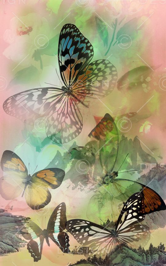 蝴蝶印花华亿平台图片