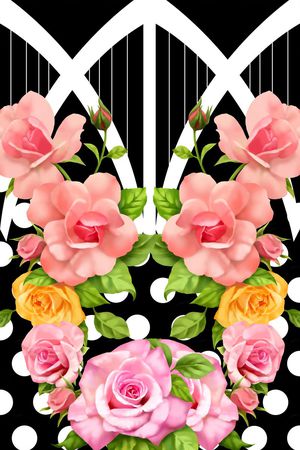 玫瑰花印花华亿平台图片