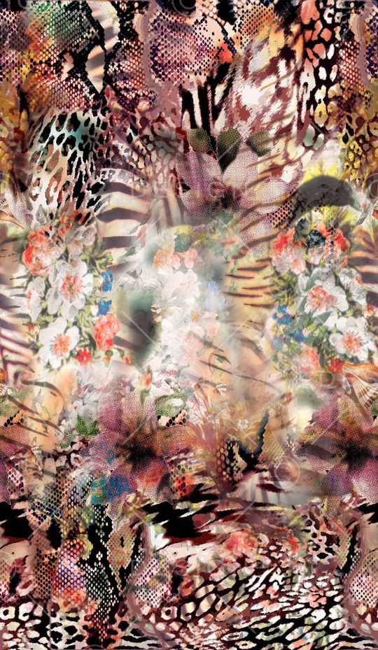 丛林混搭印花华亿平台图片