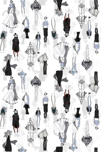 425597-	时尚服装美女插画数码印花