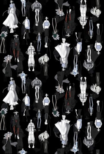 425598-	时尚服装美女插画数码印花