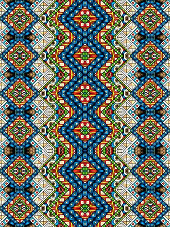 425635-民族风菱形图案陶瓷瓷砖花纹组合男装