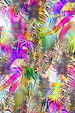 彩色豹纹印花华亿平台图片