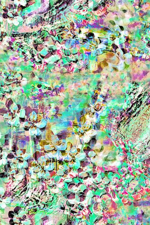 抽象色块印花华亿平台图片