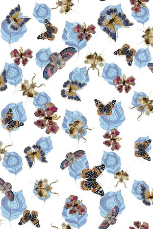 抽象树叶底纹印花华亿平台图片